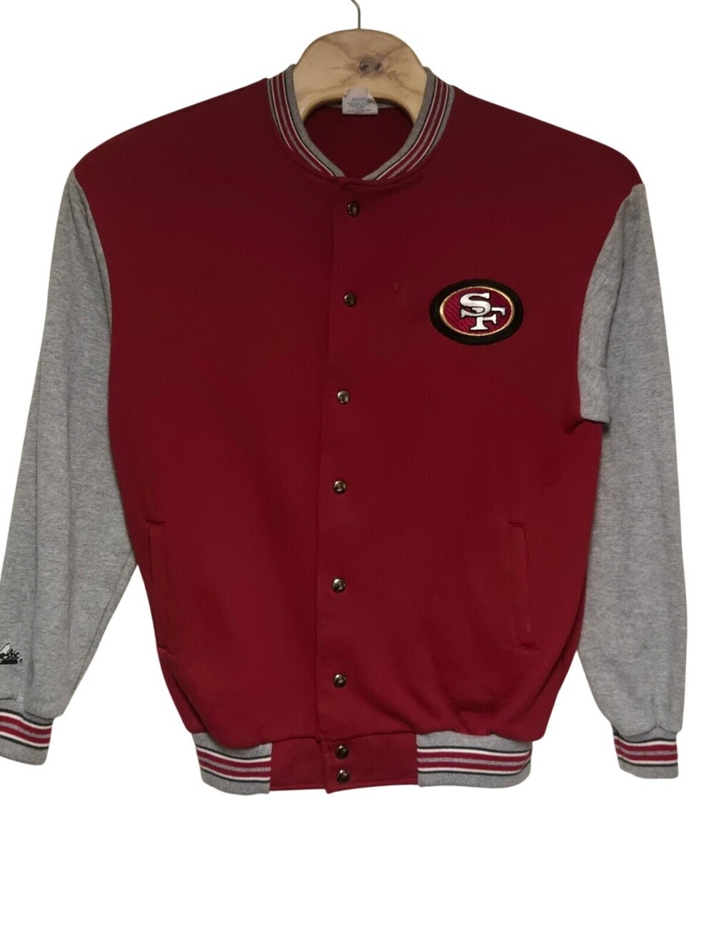 Vintage San Francisco 49ers Letterman Jacket Large Cotton Red Made in the USA